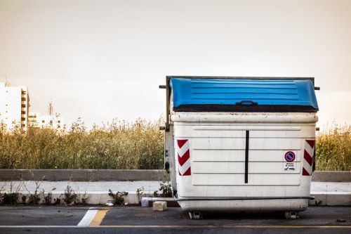 Business professionals discussing waste removal solutions